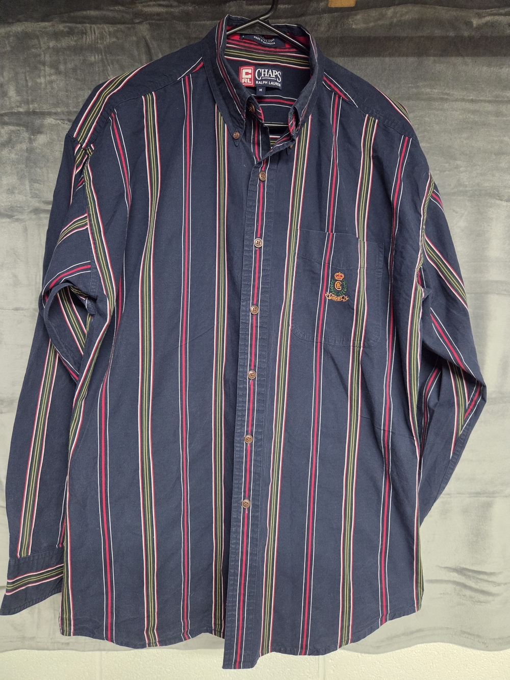 Chaps Ralph Lauren 1990s Vintage Striped Button-Down Shirt